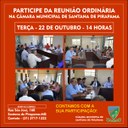 A Câmara Municipal convida toda população para participar da 16ª Reunião Ordinária, no dia 22/10/2019 às 14 horas